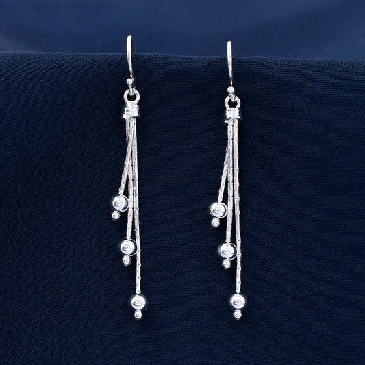 Elegant Long 925 Sterling Silver Earring