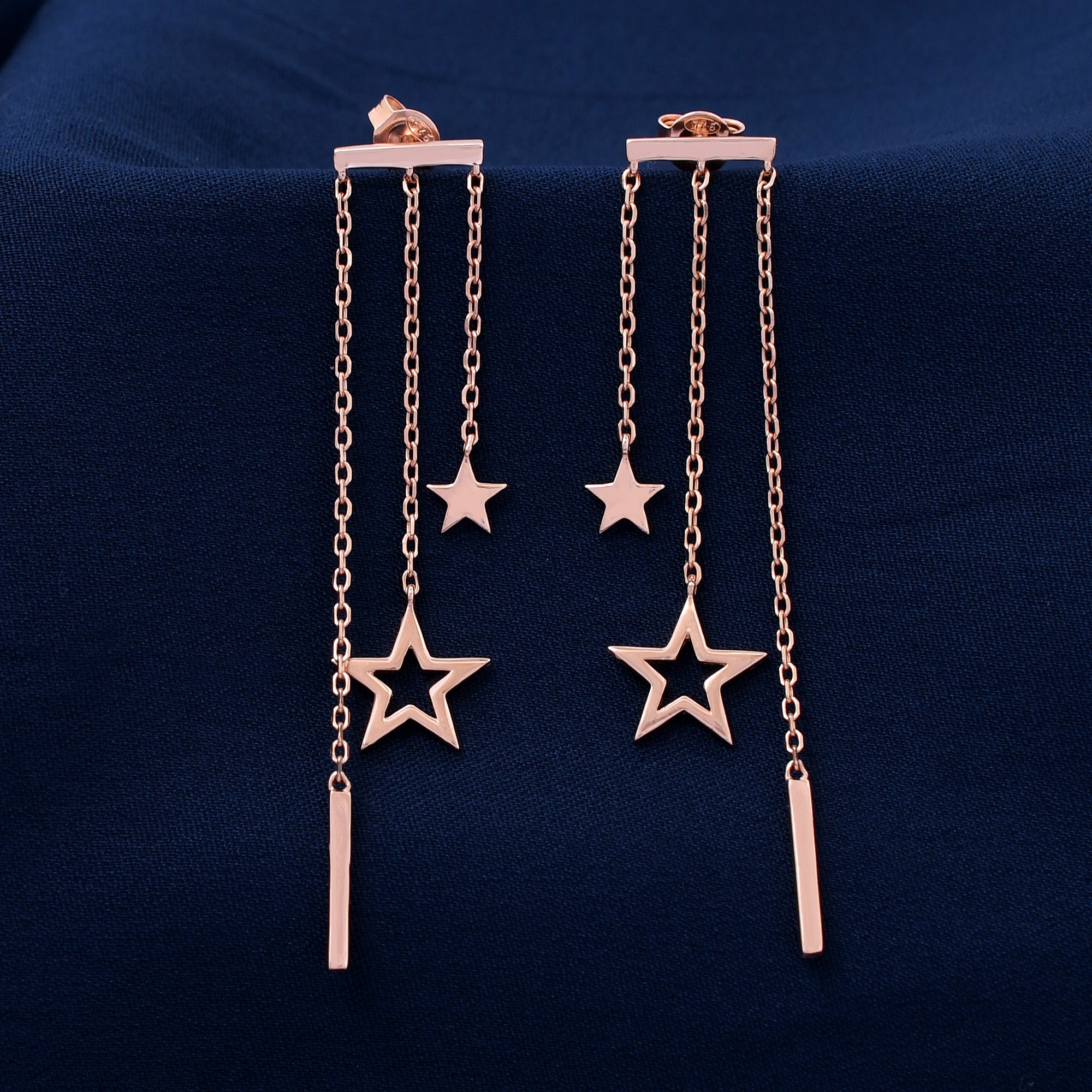 Two Star Design 925 Sterling Silver Earring