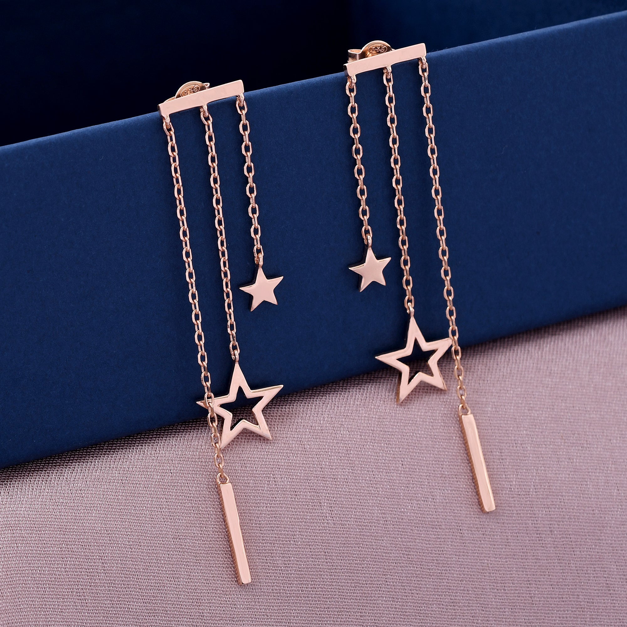 Two Star Design 925 Sterling Silver Earring