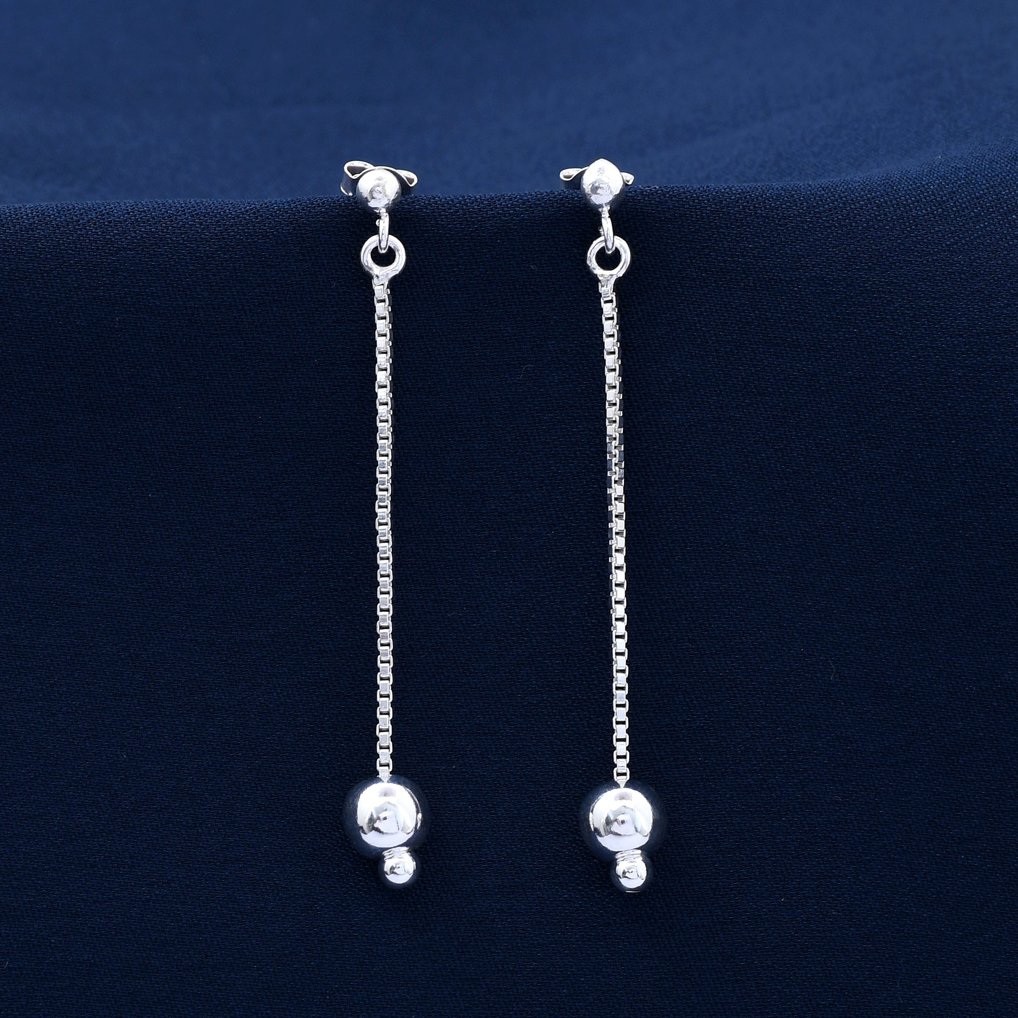 Chain Ball Design 925 Sterling Silver Earring