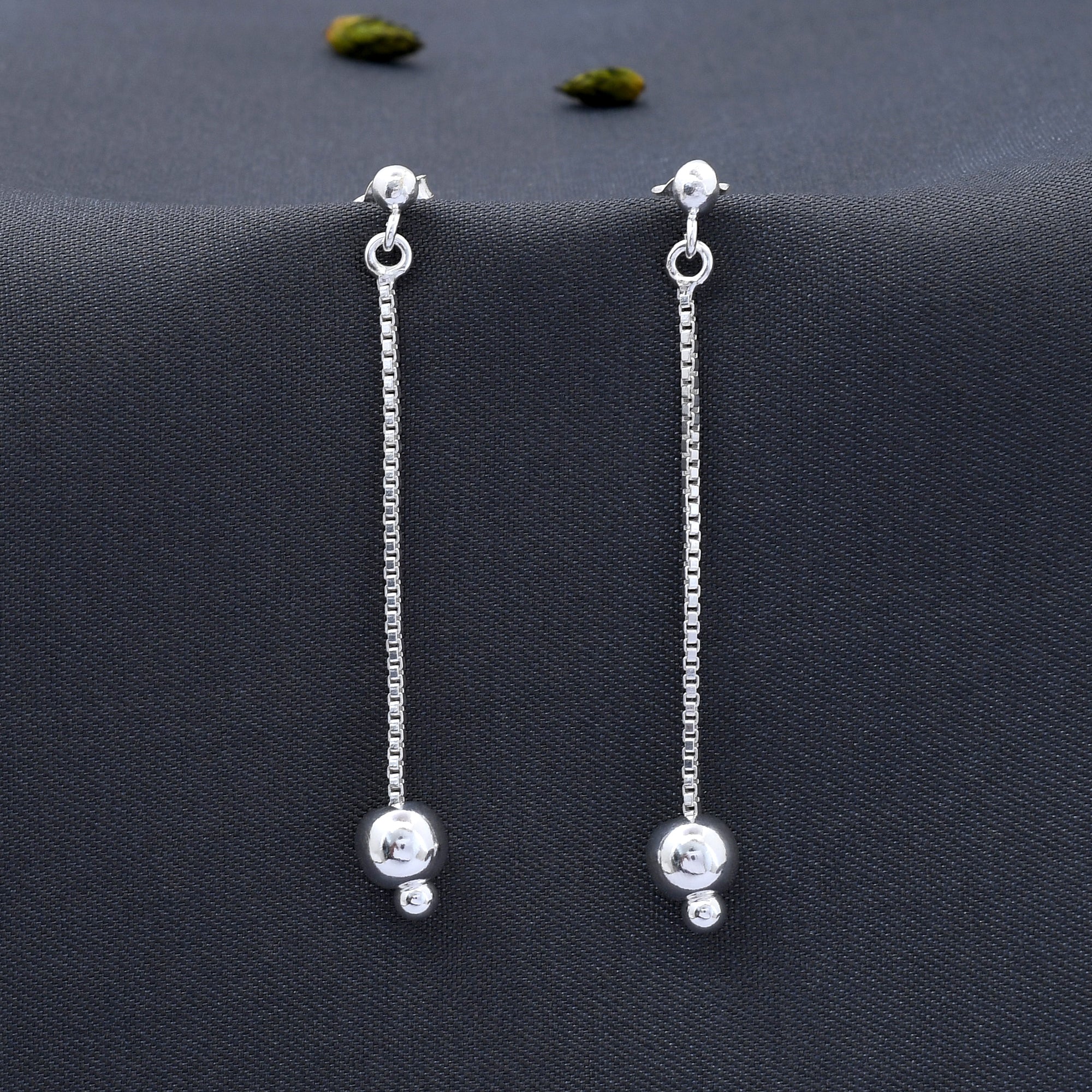 Chain Ball Design 925 Sterling Silver Earring