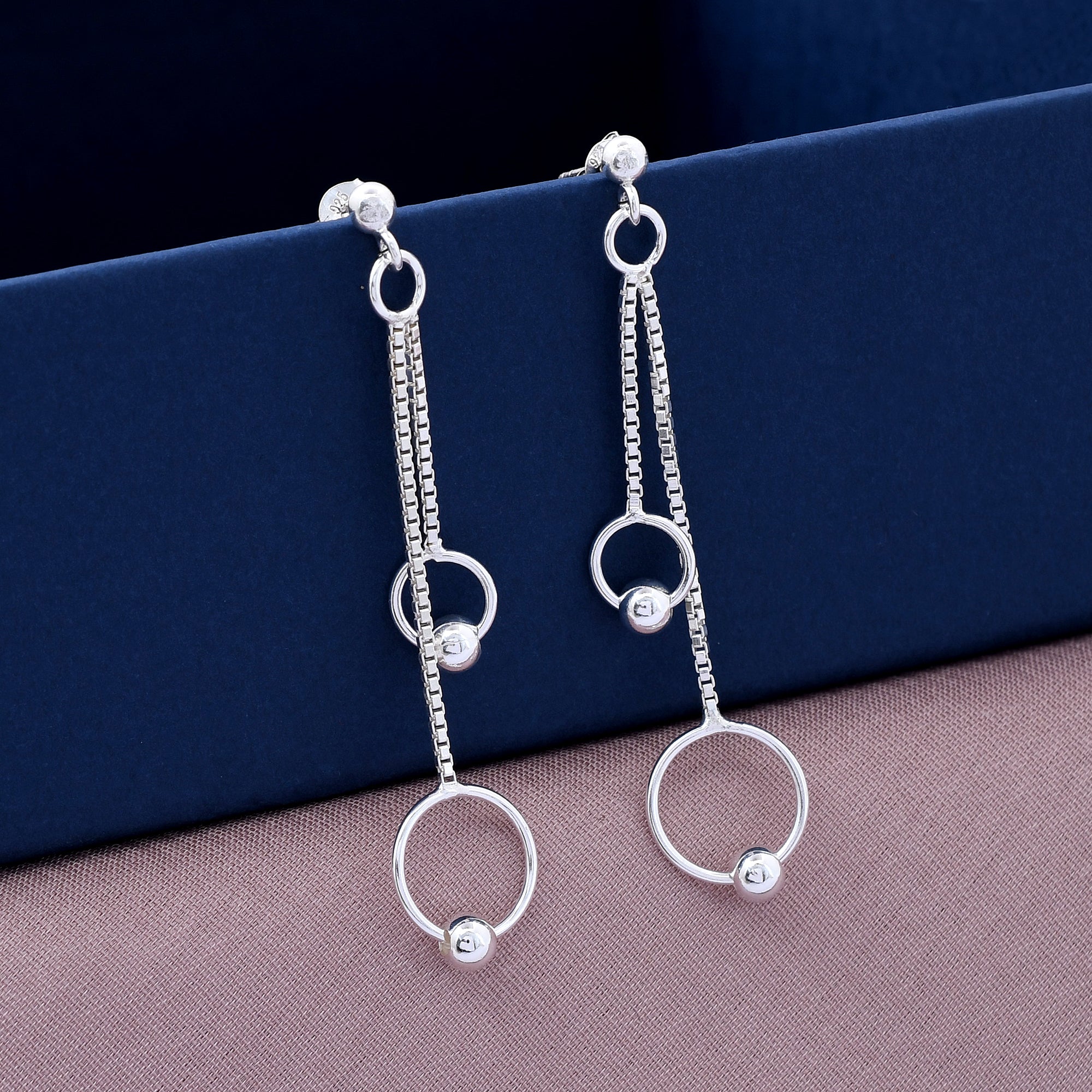 Circle Chain Design 925 Sterling Silver Earring