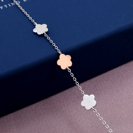 Flower Shape Design 925 Sterling Silver Bracelet