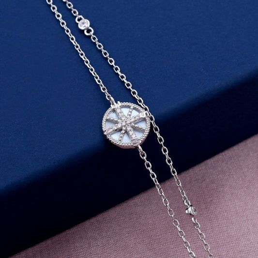 MOP Zircon 925 Sterling Silver Bracelet