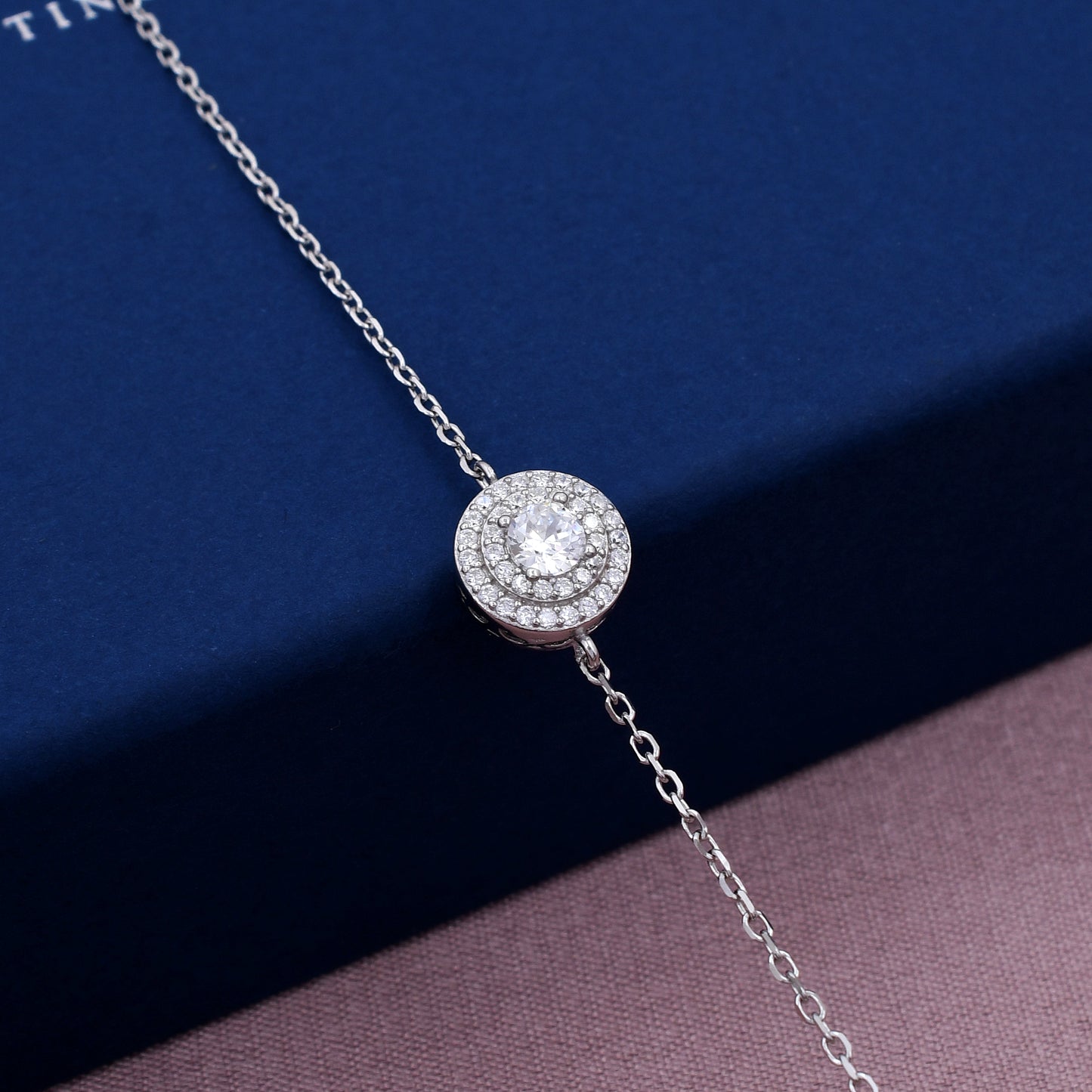 Solitaire Diamond 925 Sterling Silver Bracelet