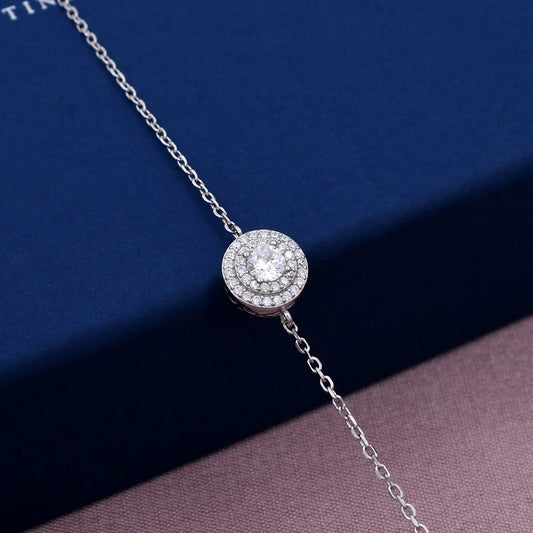 Solitaire Diamond 925 Sterling Silver Bracelet