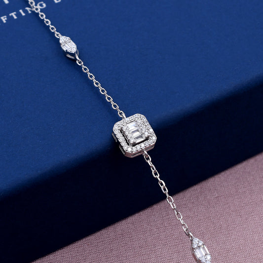 Emerald Cut  925 Sterling Silver Bracelet