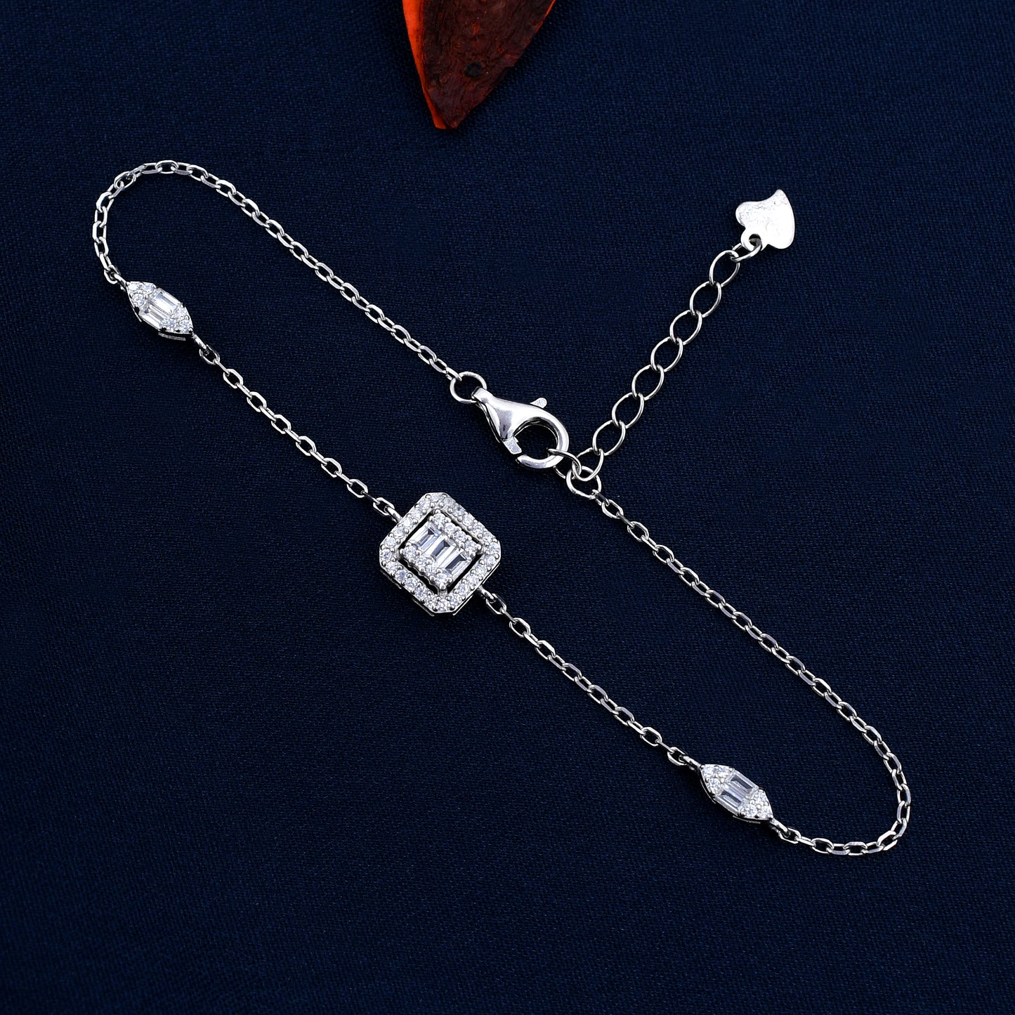 Emerald Cut  925 Sterling Silver Bracelet