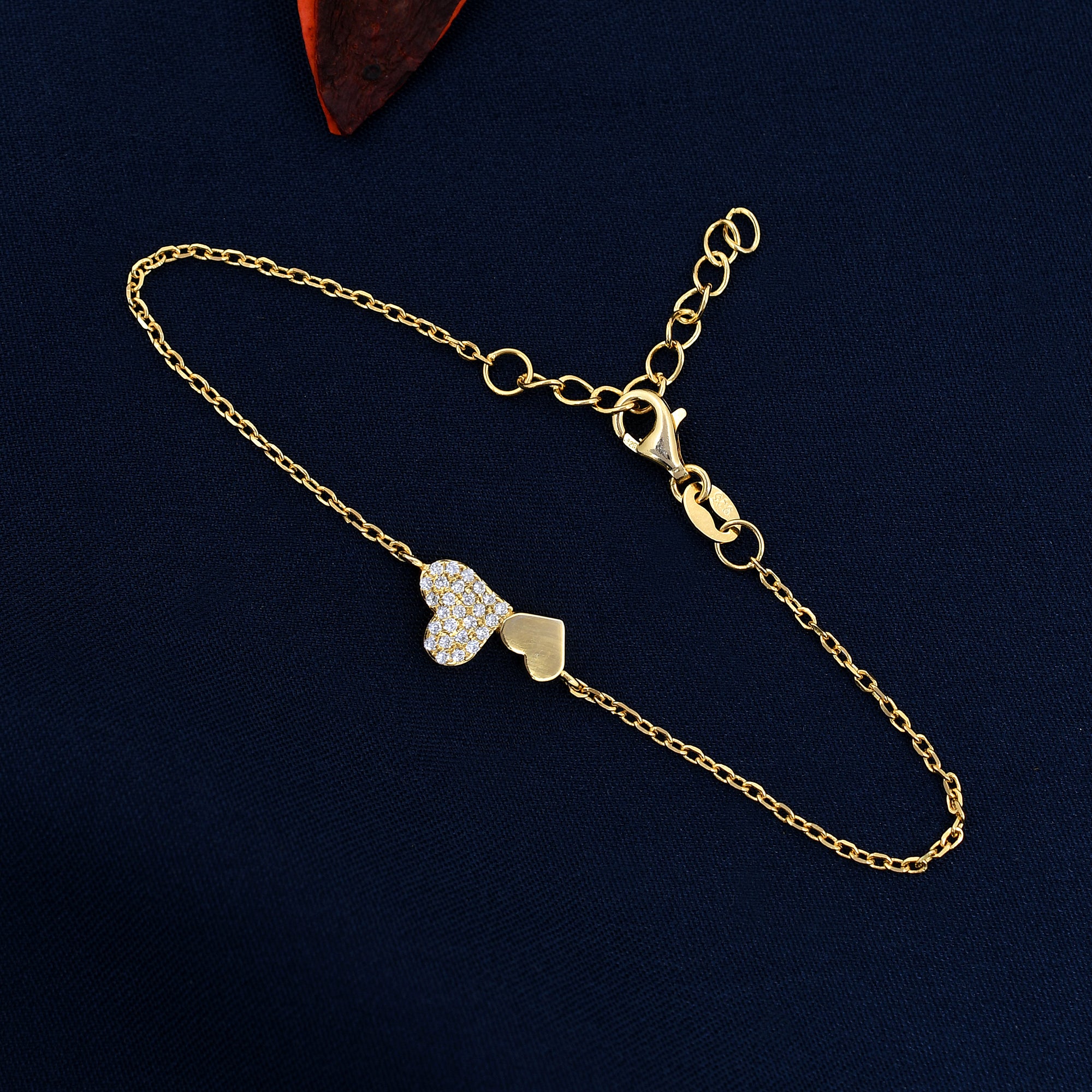 Diamond Heart Design 925 Sterling Silver Bracelet