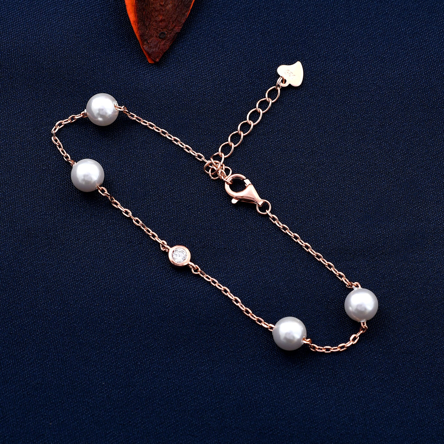 Round Cut Pearl 925 Sterling Silver Bracelet