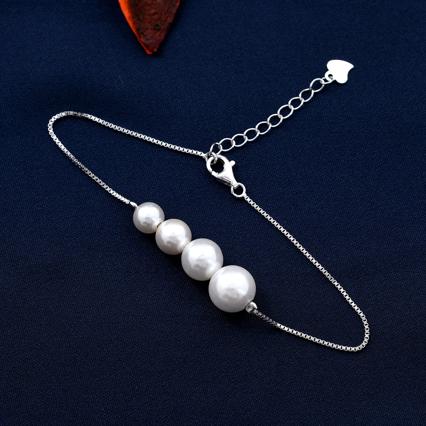 Caps Pearl Design 925 Sterling Silver Bracelet