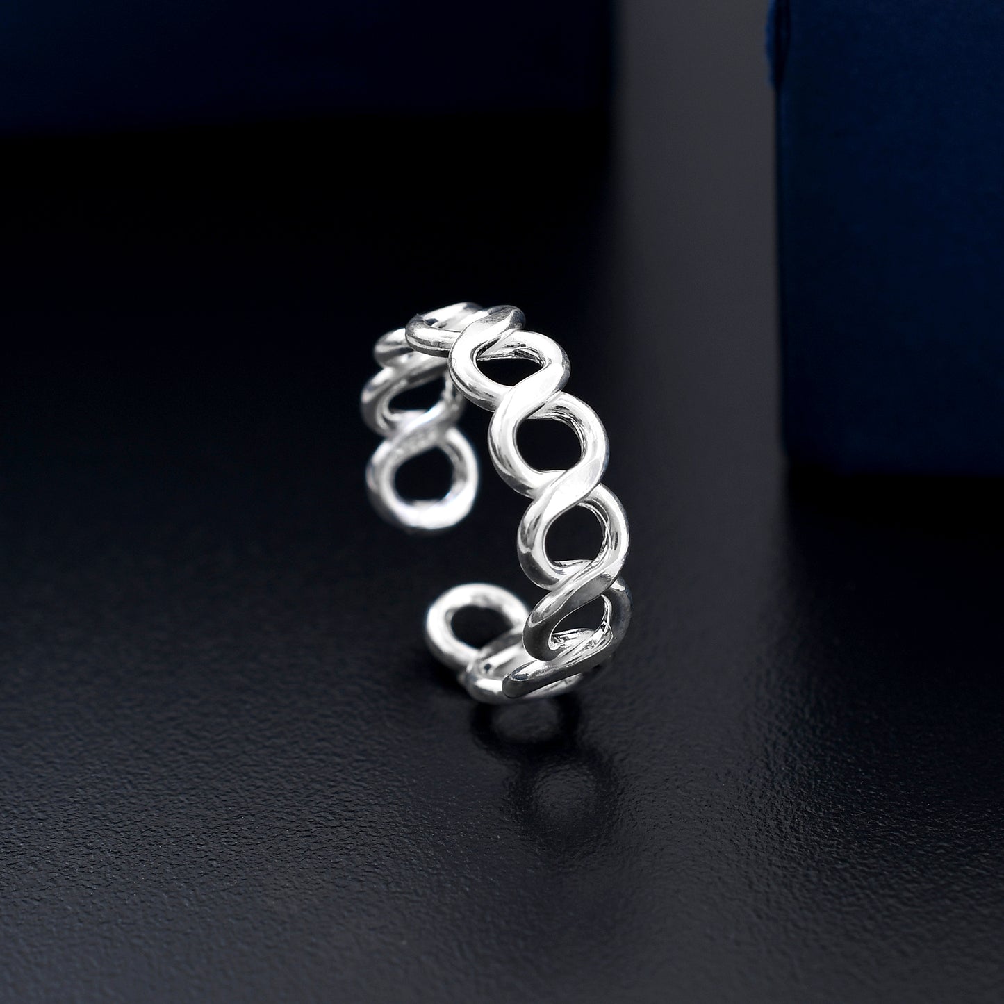 Infinity link Design 925 Sterling Silver Toe Ring