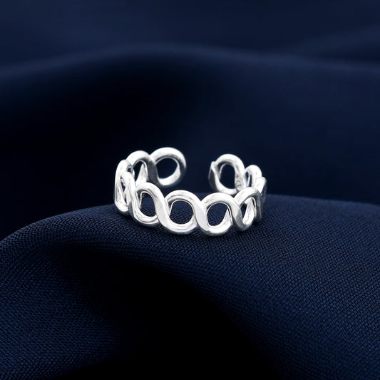 Infinity link Design 925 Sterling Silver Toe Ring