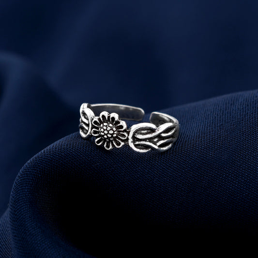 Sunflower 925 Sterling Silver Toe Ring