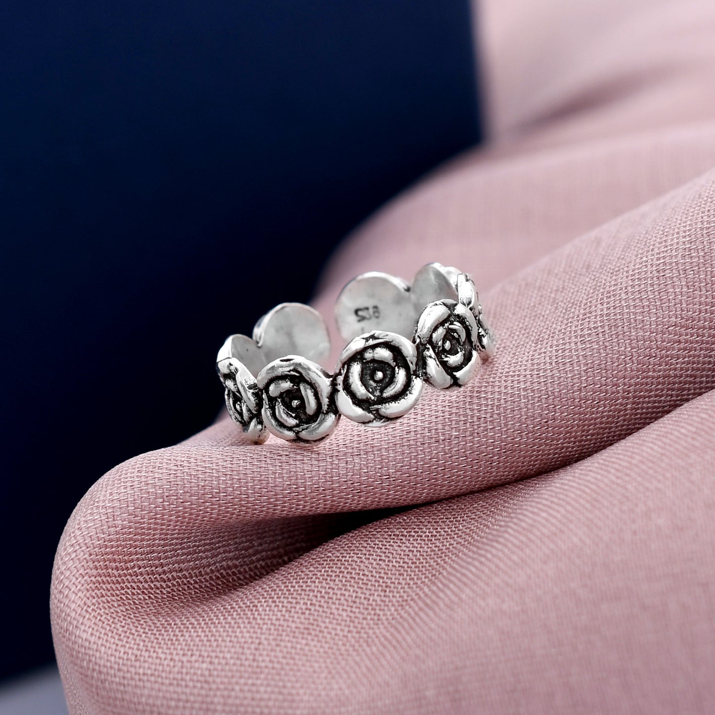 Rose Flower Design 925 Sterling Silver Toe Ring