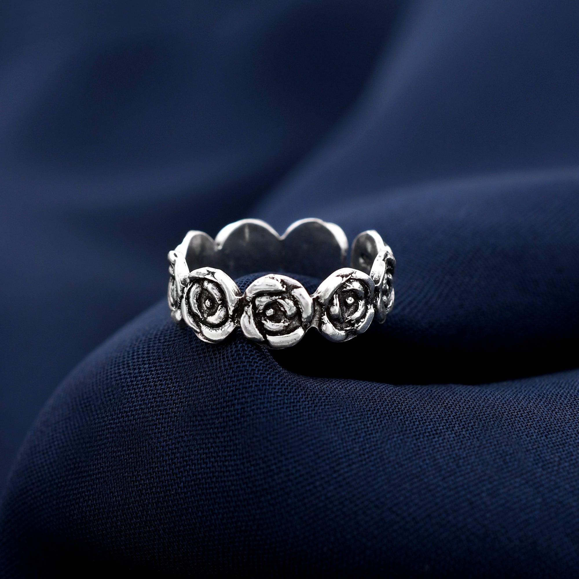 Rose Flower Design 925 Sterling Silver Toe Ring