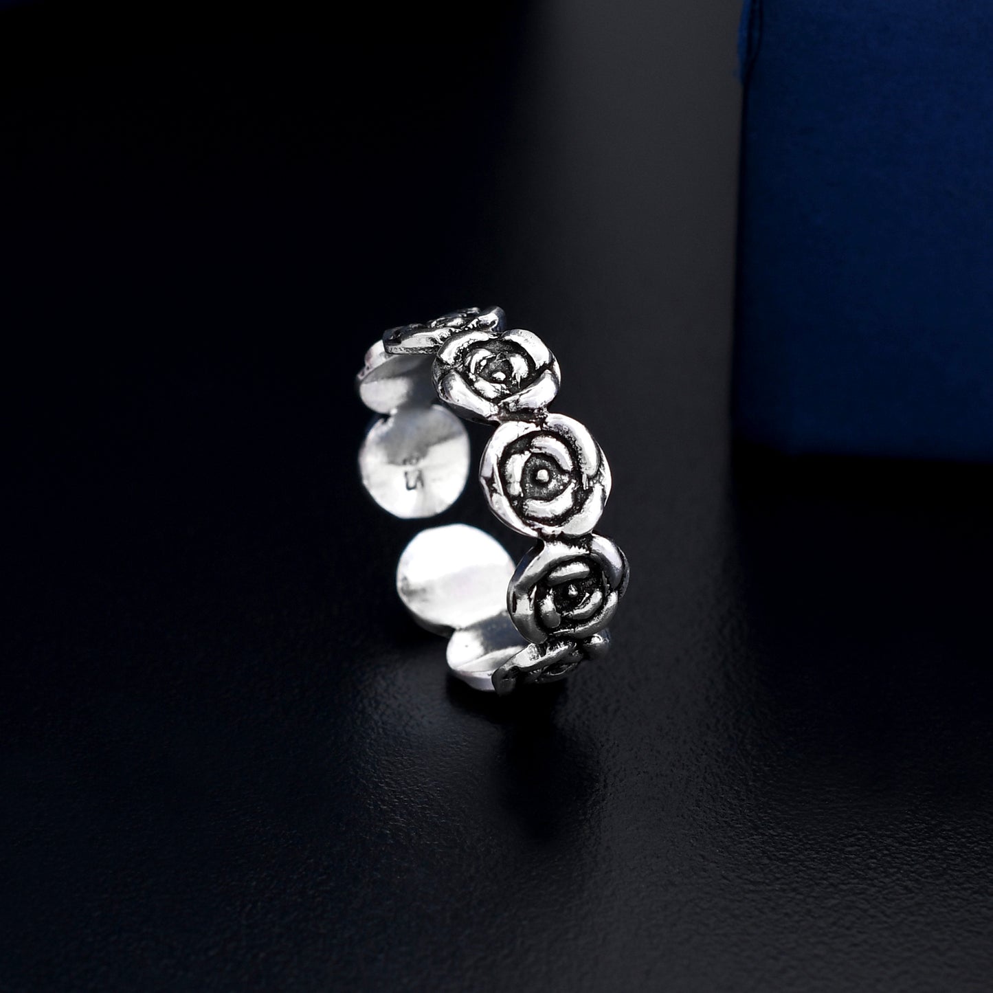 Rose Flower Design 925 Sterling Silver Toe Ring