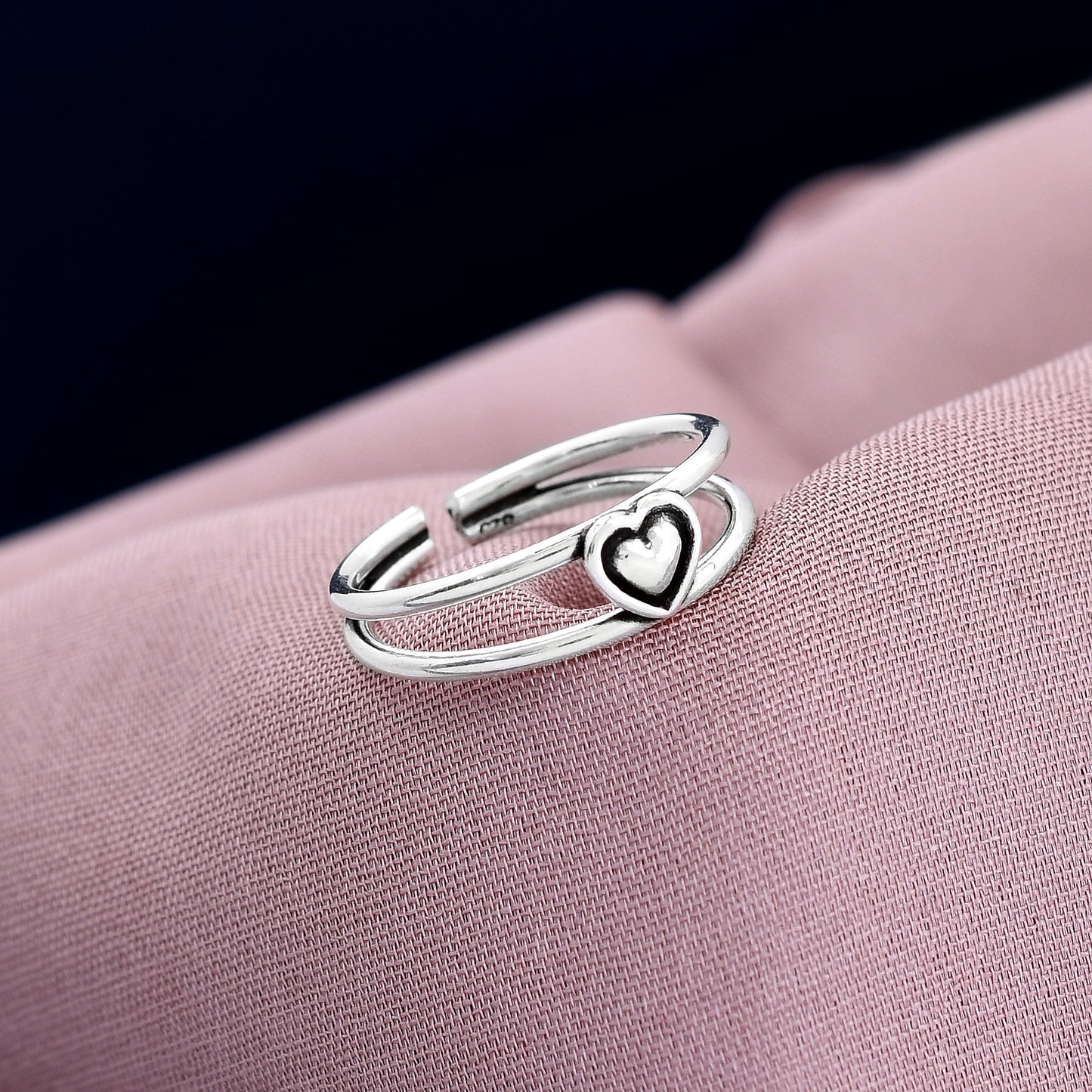 Heart Shape 925 Sterling Silver Toe Ring