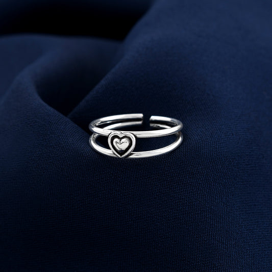 Heart Shape 925 Sterling Silver Toe Ring
