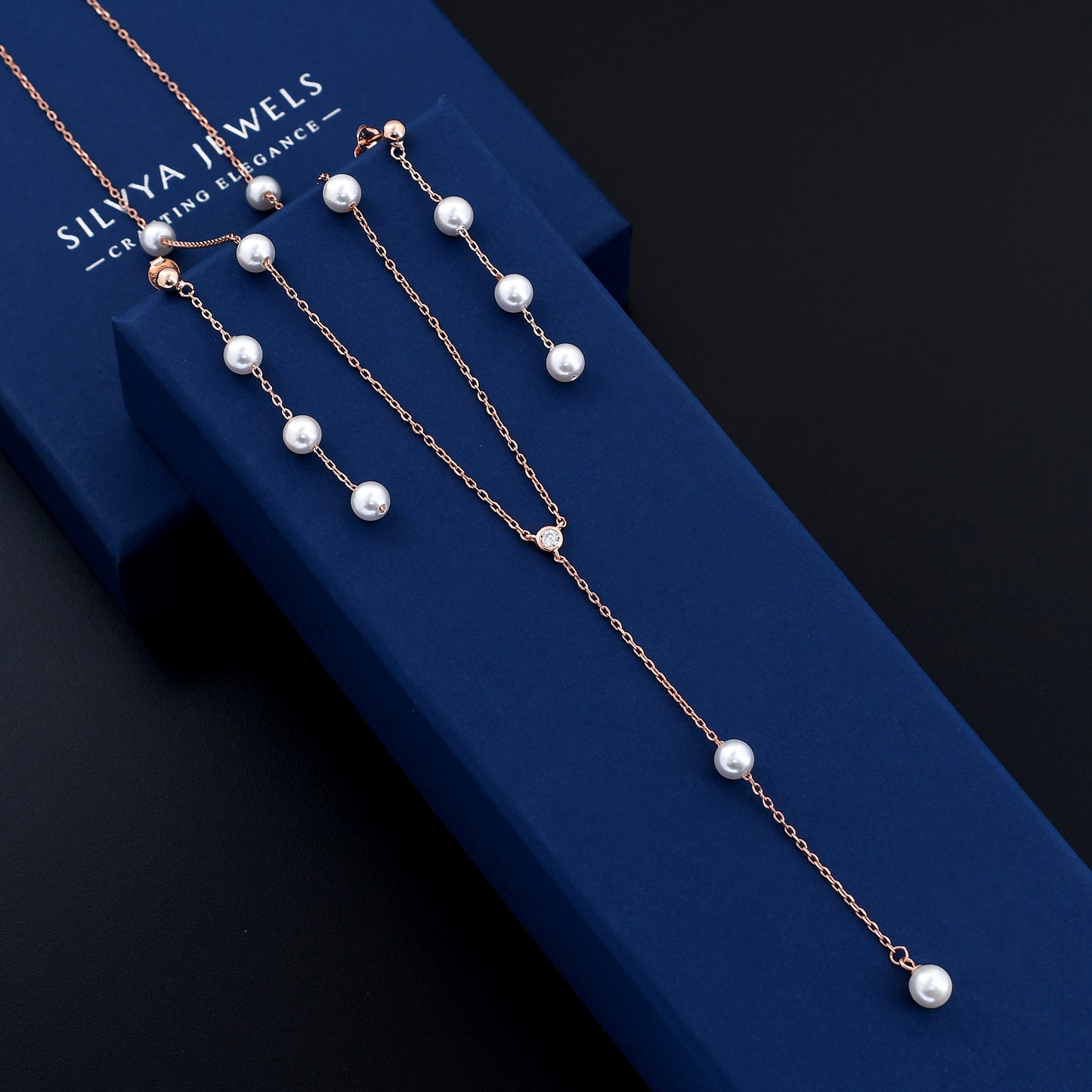 Pearl Chain 925 Sterling Silver Necklace Set