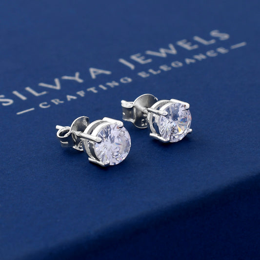 Round 925 Sterling Silver Studs