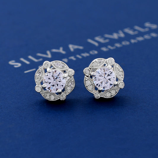 Emerald Cut Classic 925 Sterling Silver Studs