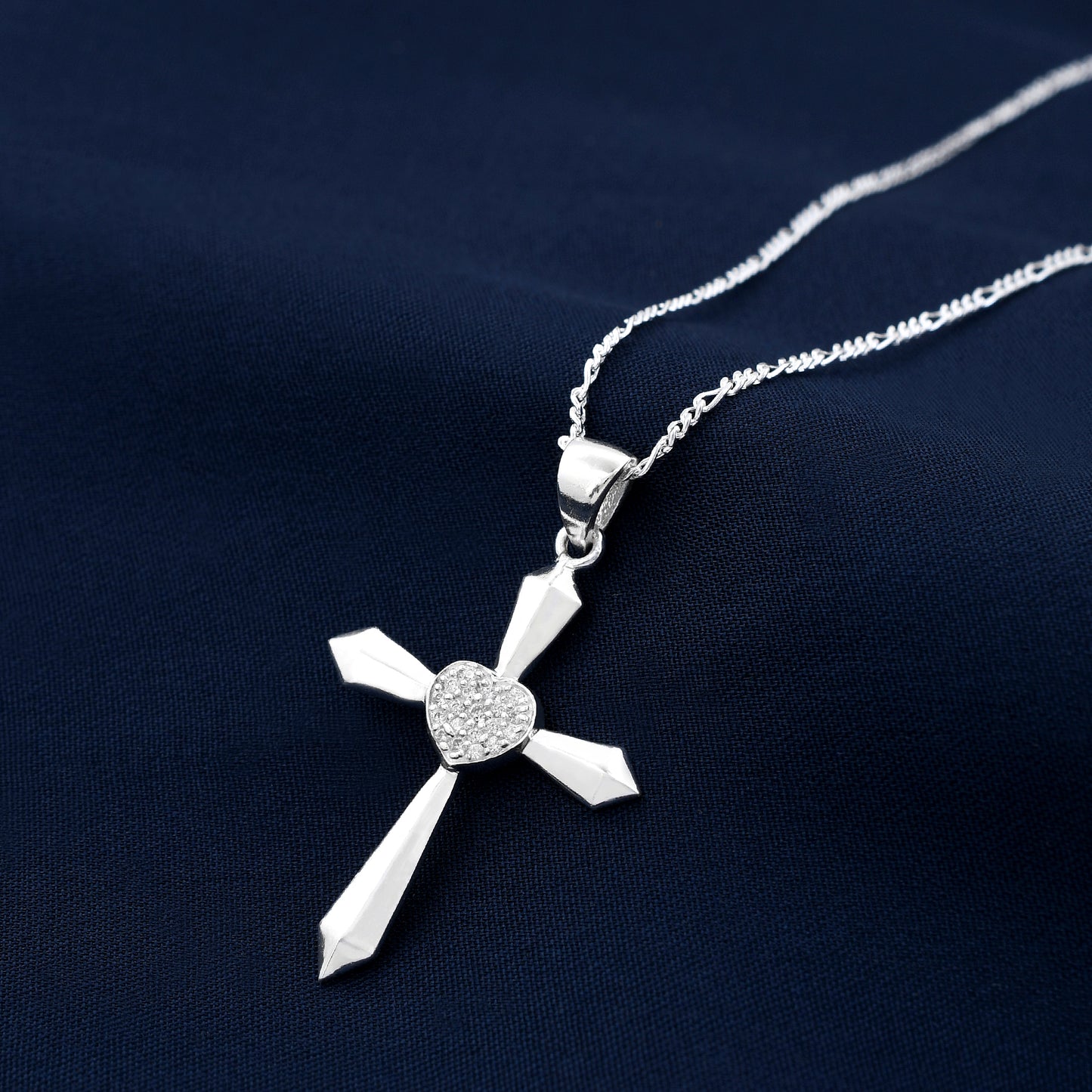 Cross Diamond 925 Sterling Silver Pendant