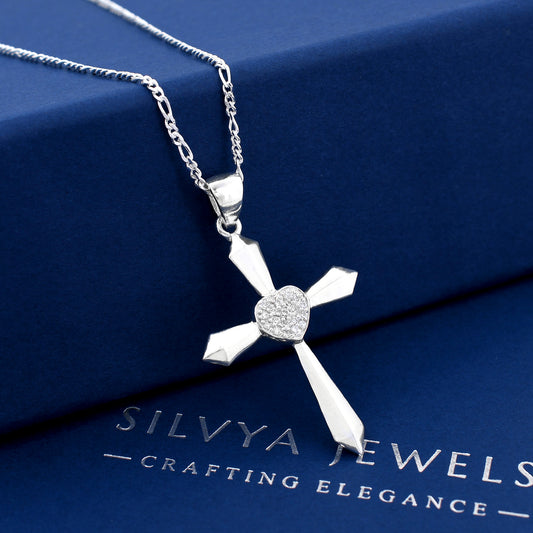 Cross Diamond 925 Sterling Silver Pendant