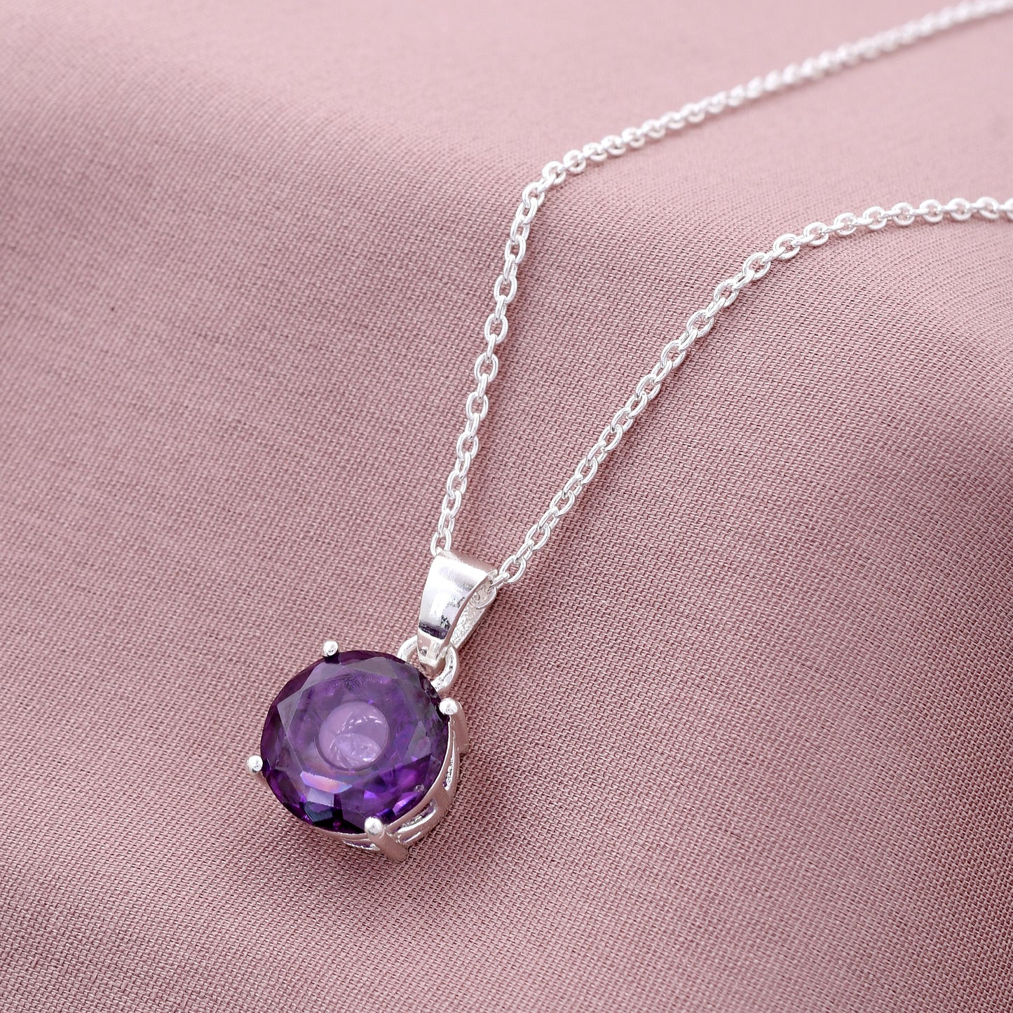 Amethyst Color  925 Sterling Silver Pendant