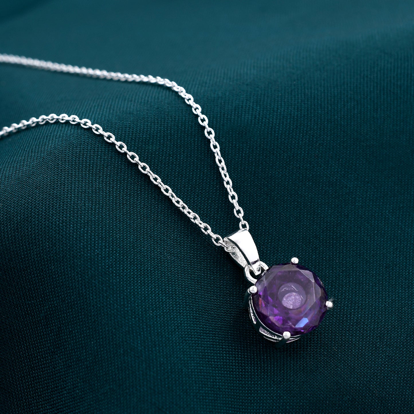 Amethyst Color  925 Sterling Silver Pendant