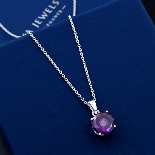Amethyst Color  925 Sterling Silver Pendant