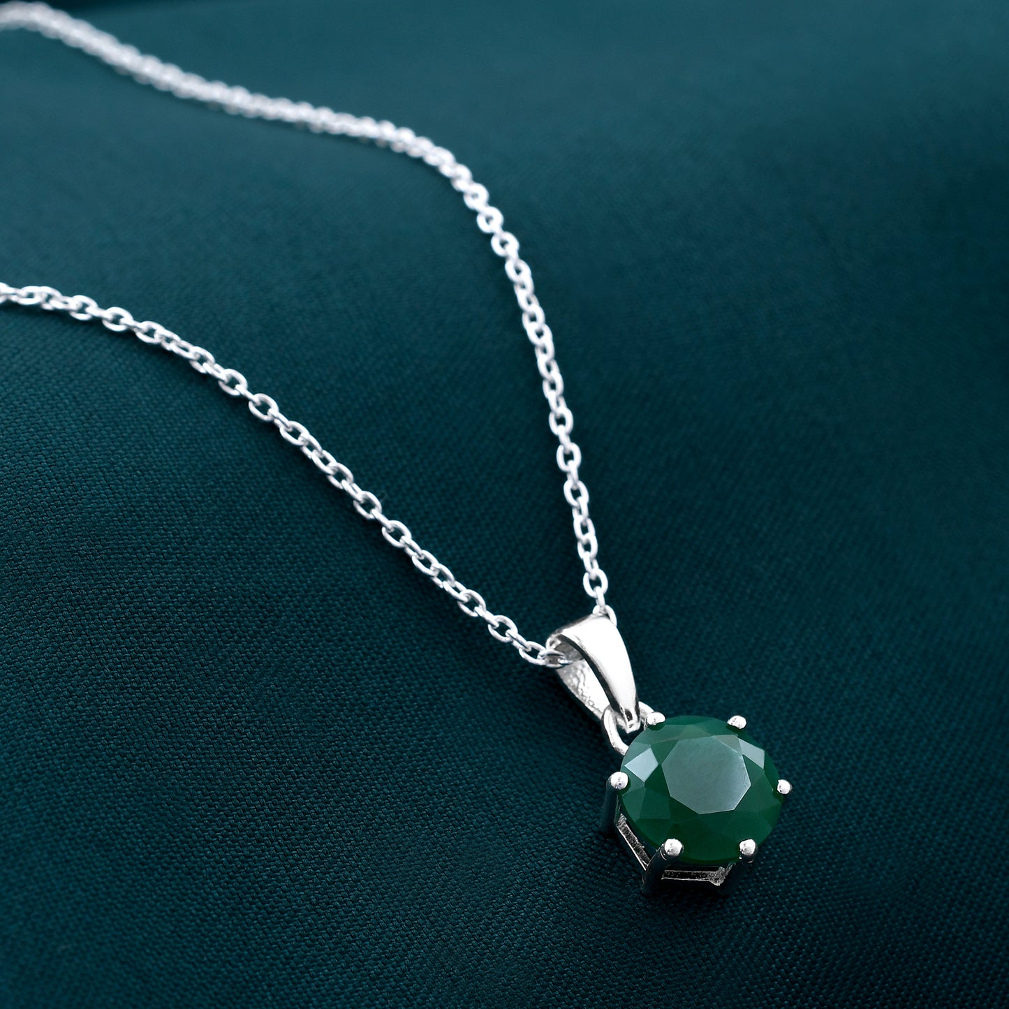 Green Dark Emerald Colour 925 Sterling Silver Pendant