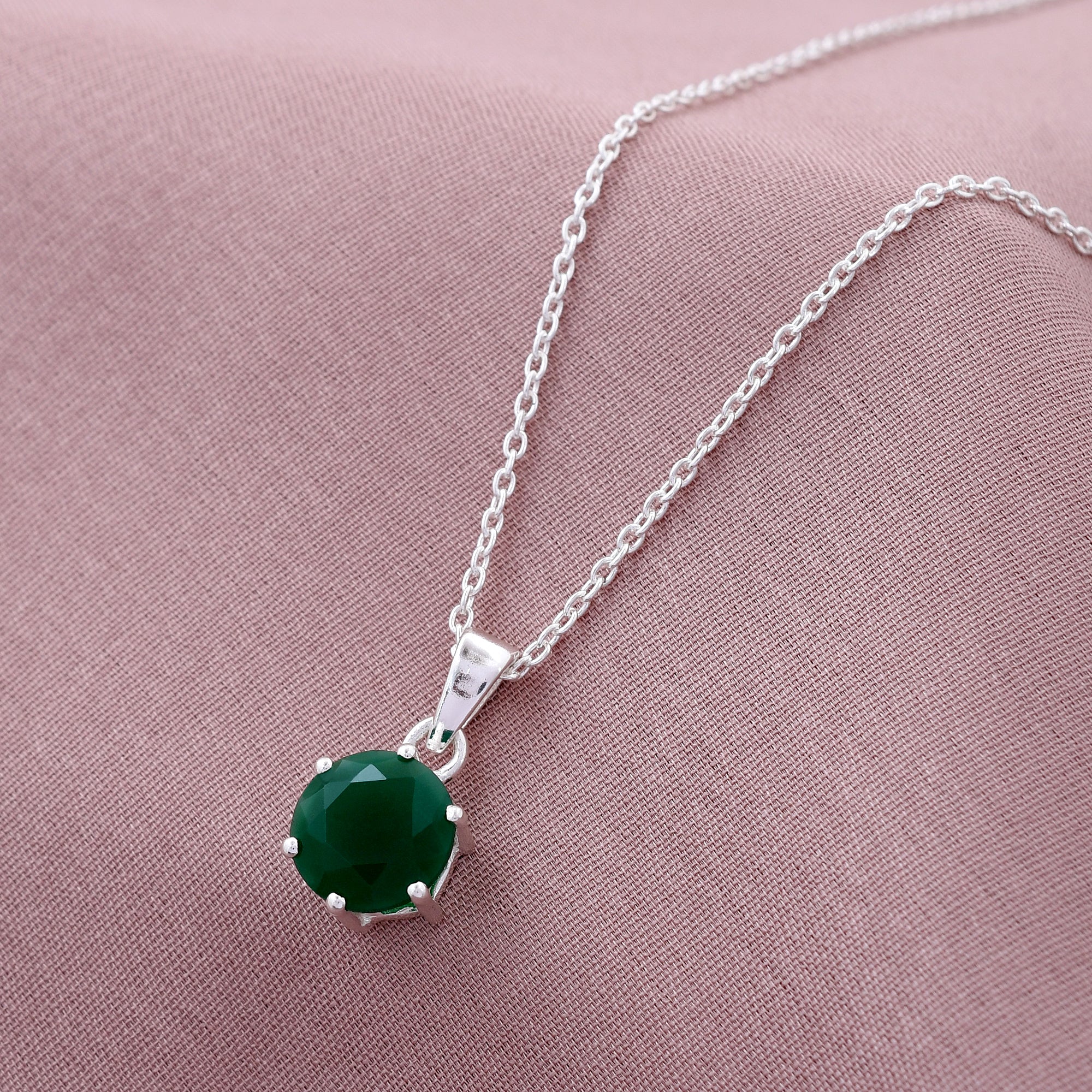 Green Dark Emerald 925 Sterling Silver Pendant