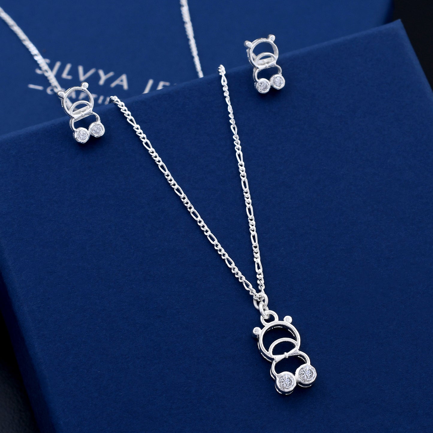 Teddy Design 925 Sterling Silver Pendant Set