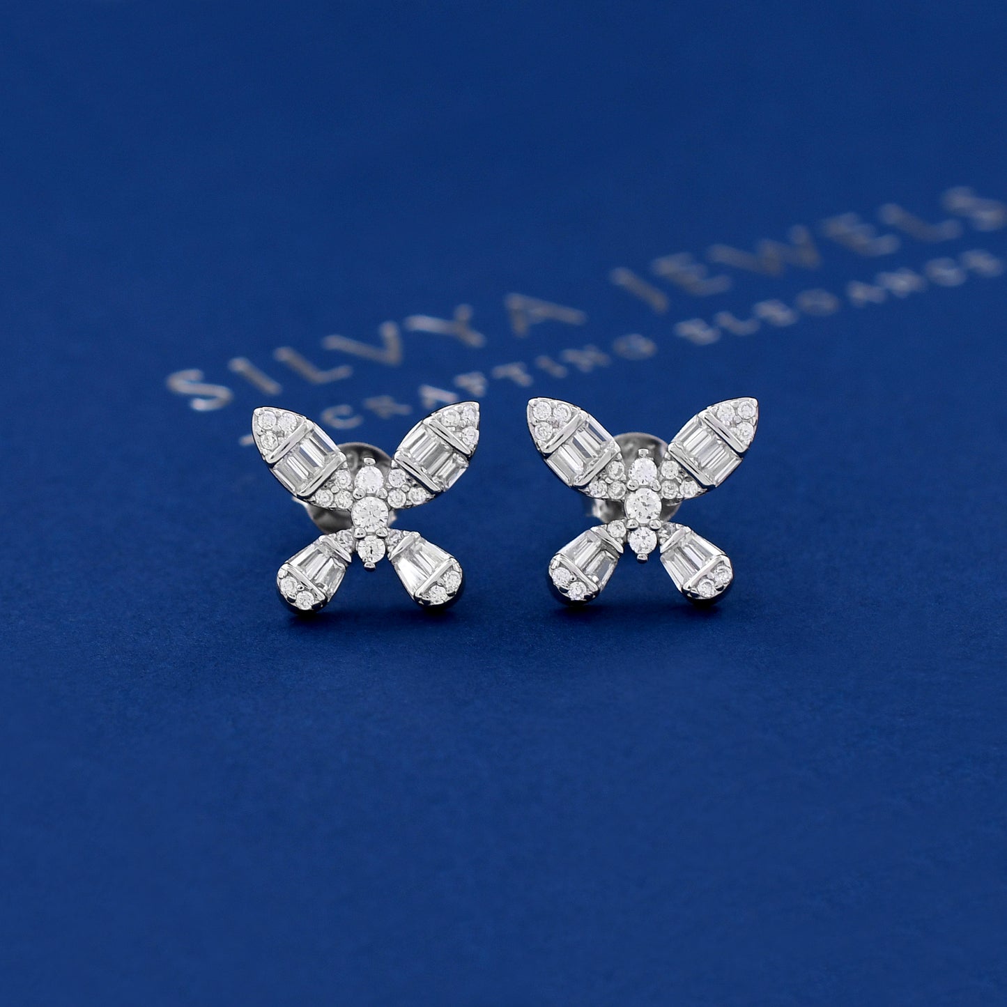 Butterfly Diamond 925 Sterling Silver Studs