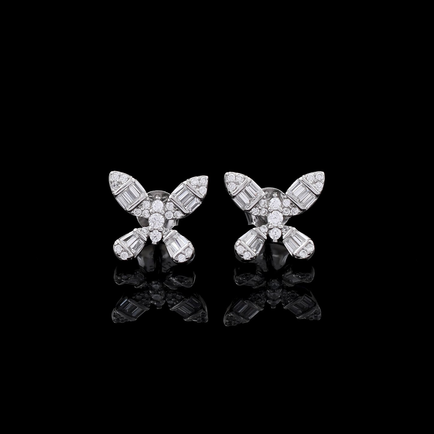 Butterfly Diamond 925 Sterling Silver Studs