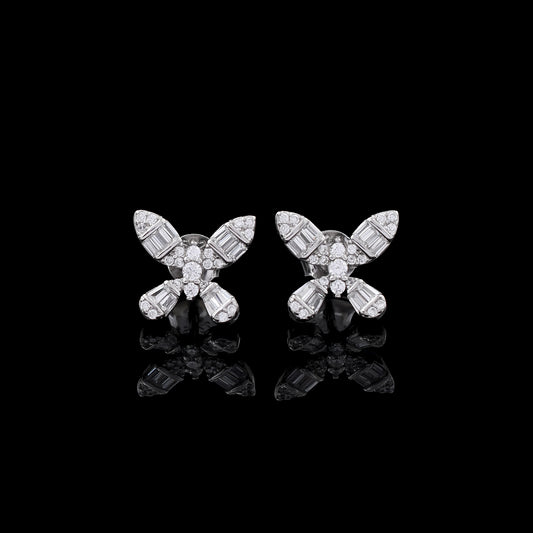 Butterfly Diamond 925 Sterling Silver Studs