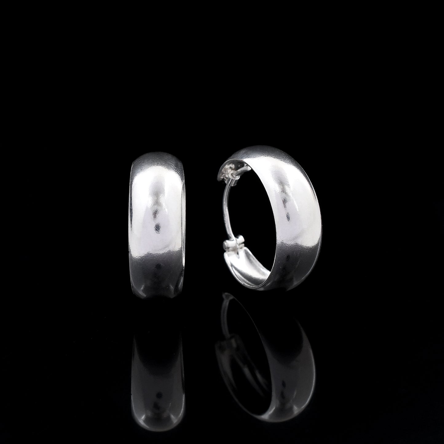 Round Plain 925 Sterling Silver Earring