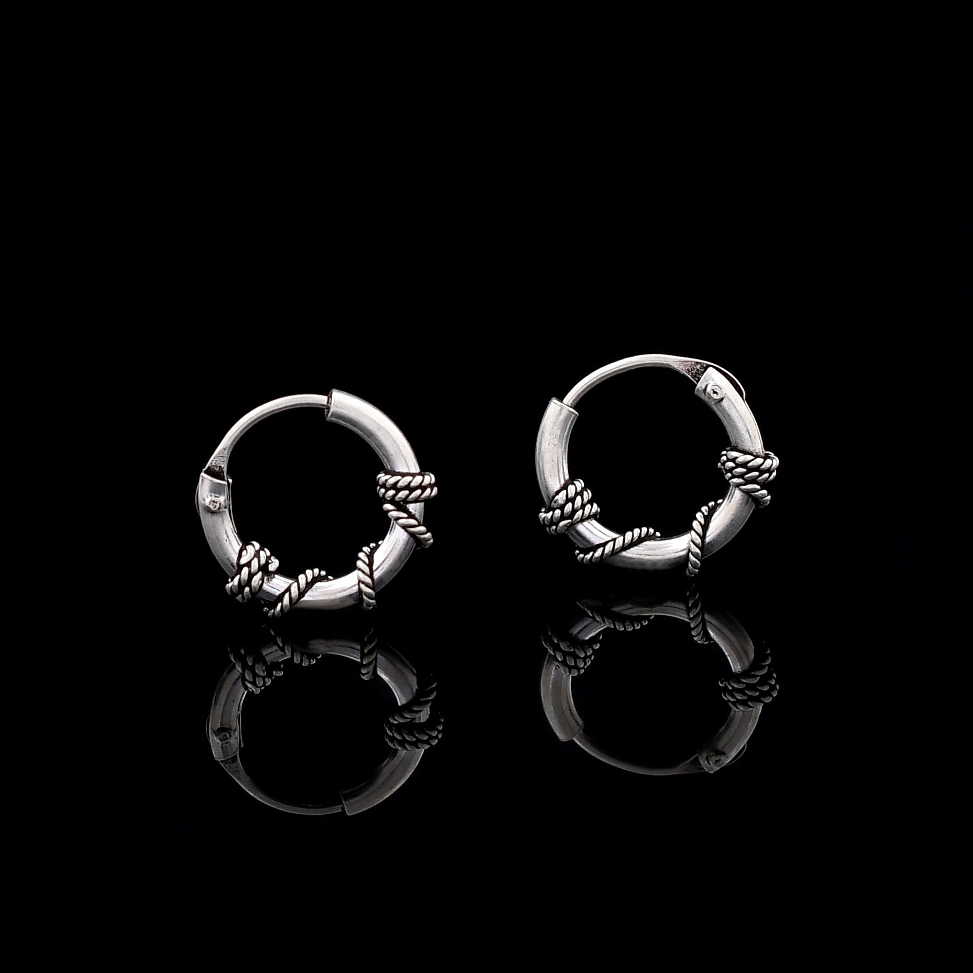 925 Sterling Silver Bali Hoop Earring