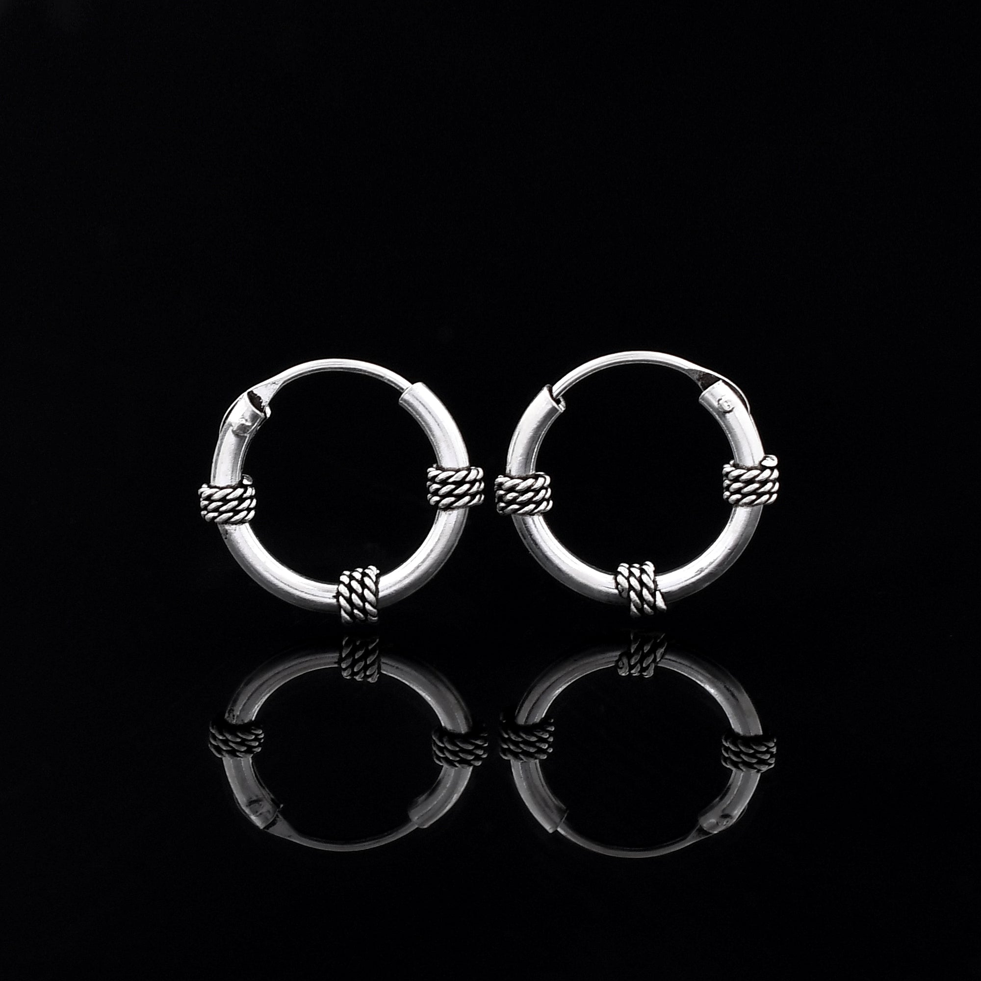 Oxidized Bali 925 Sterling Silver Earring