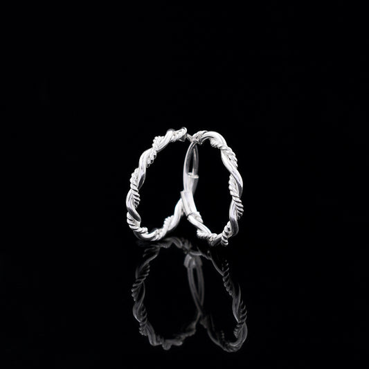 Twist 925 Sterling Silver Hoop Earring