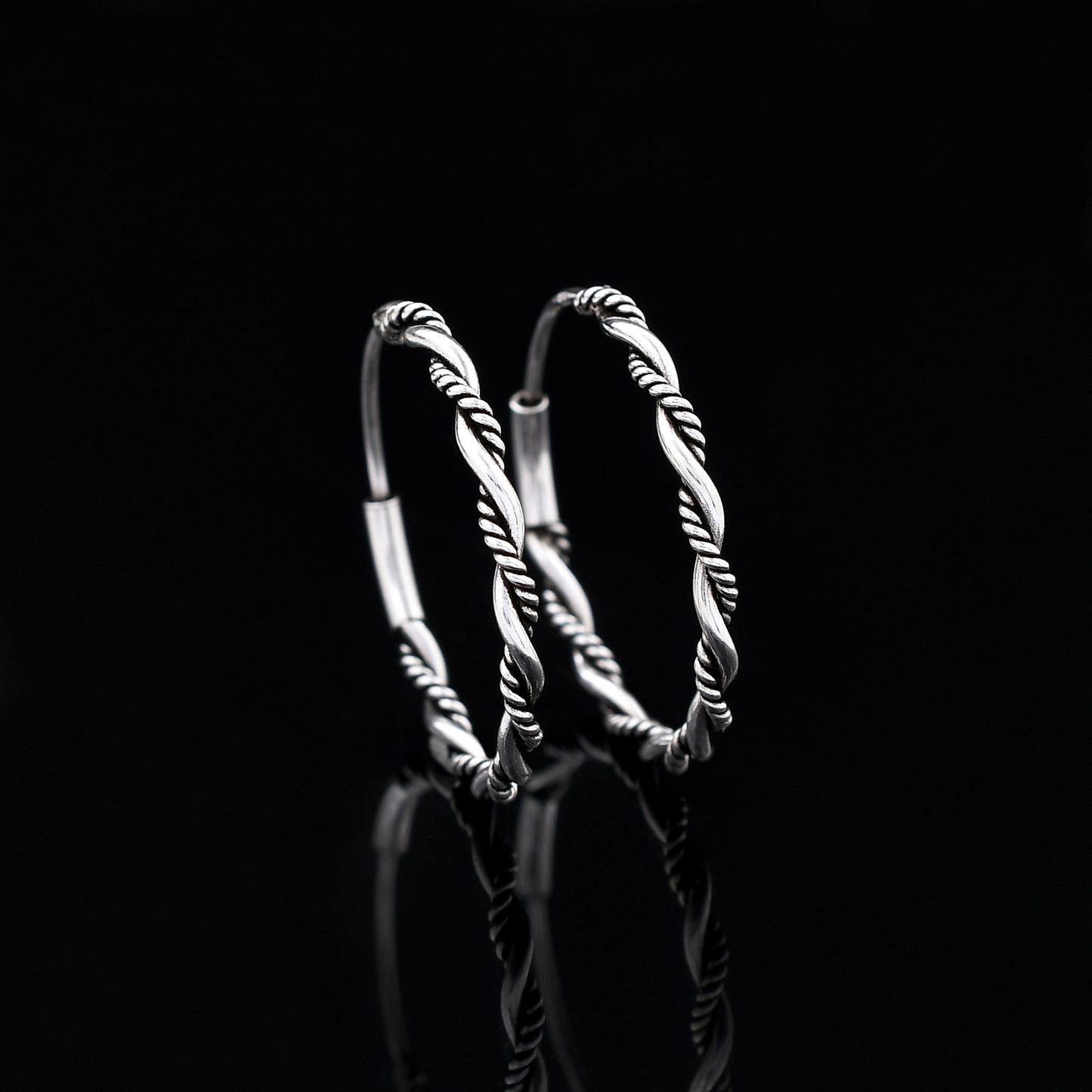 Twisted Hoop 925 Sterling Silver Hoop Earring