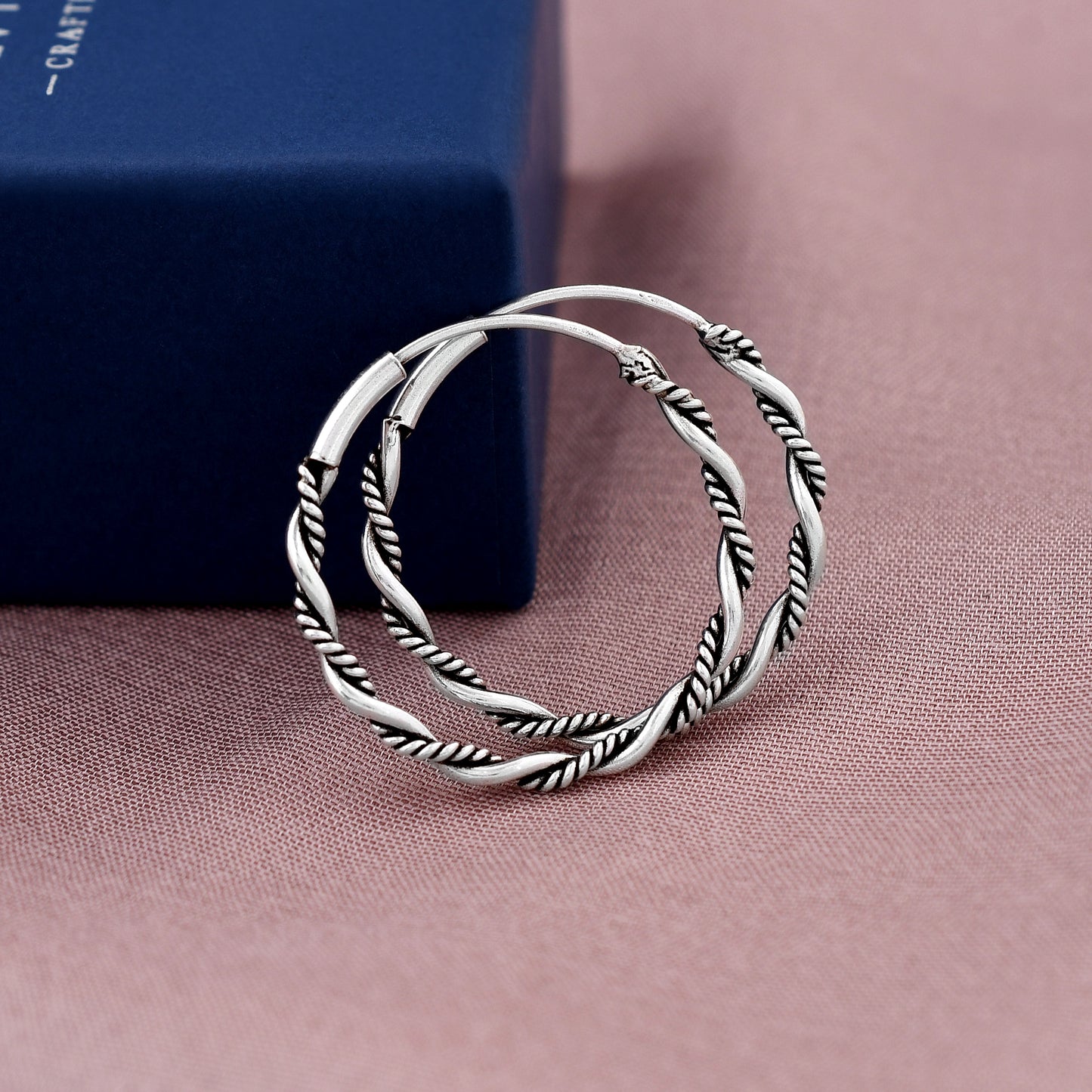 Twisted Hoop 925 Sterling Silver Hoop Earring