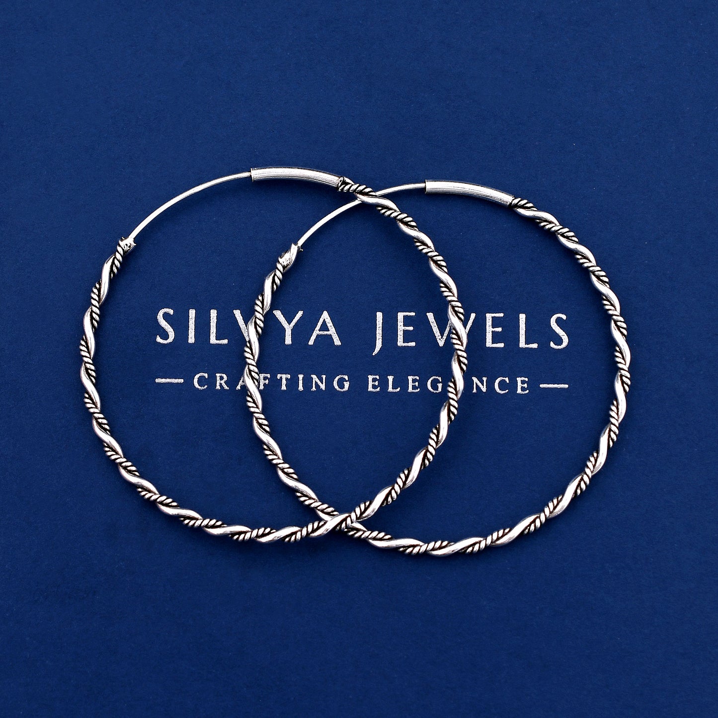Twisted Hoop 925 Sterling Silver Hoop Earring