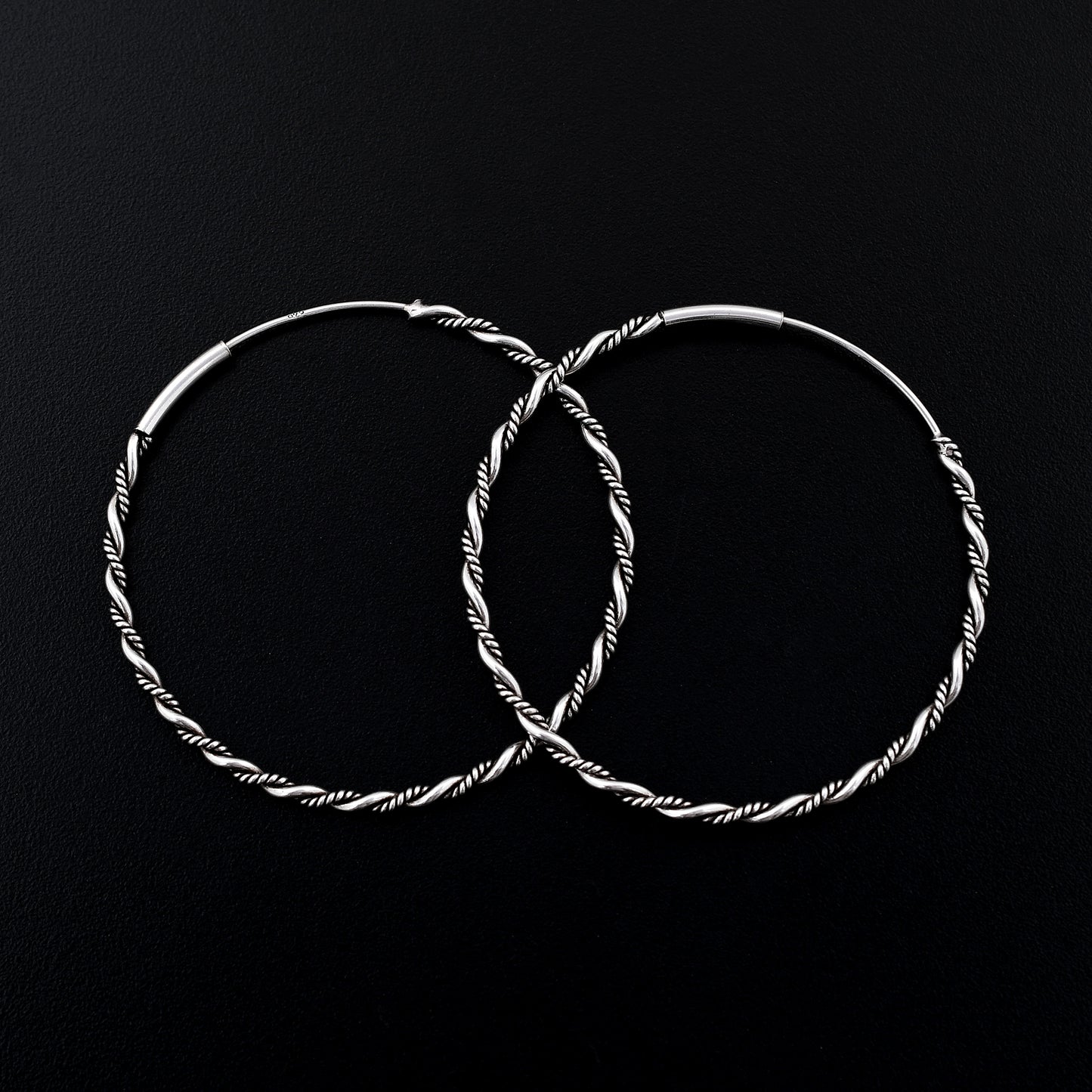 Twisted Hoop 925 Sterling Silver Hoop Earring