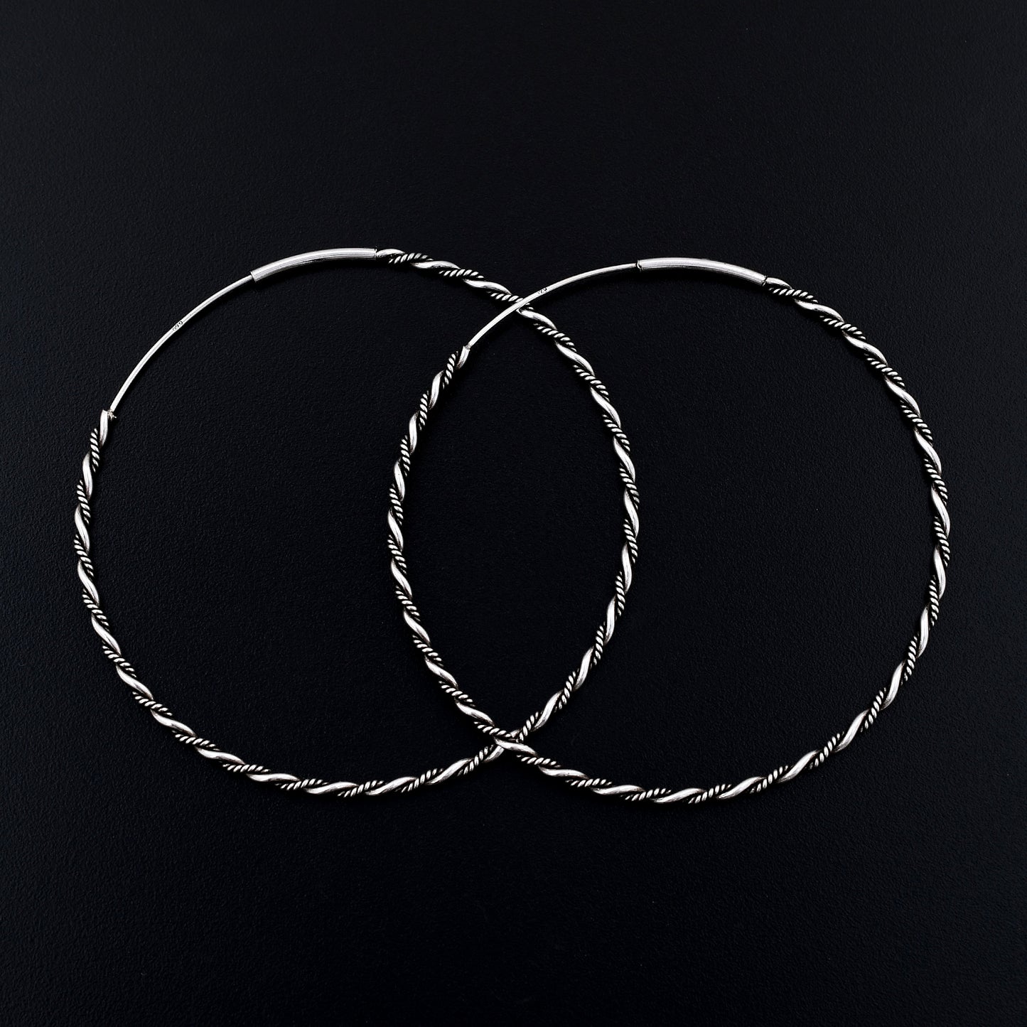 Twisted Hoop 925 Sterling Silver Hoop Earring