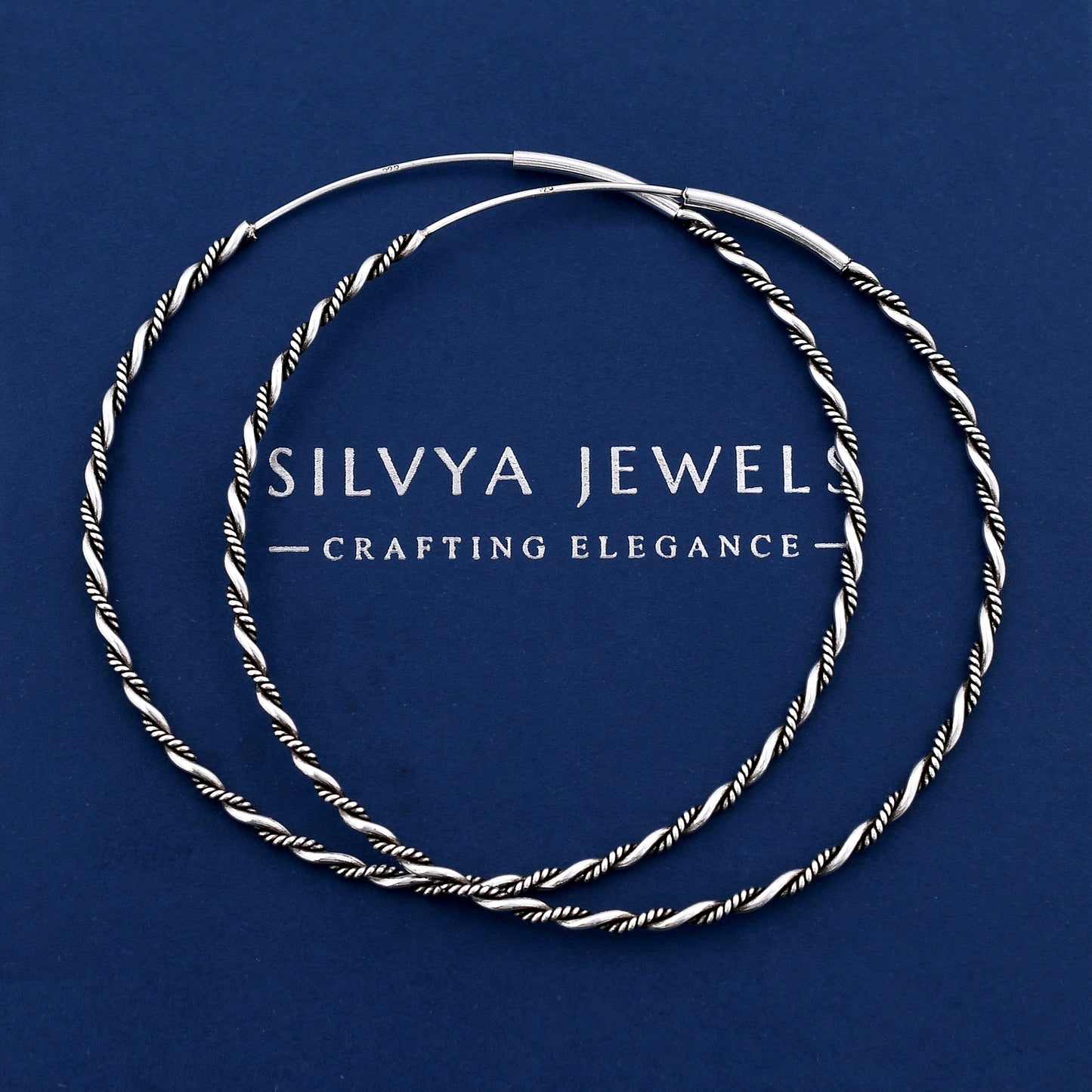 Twisted Hoop 925 Sterling Silver Hoop Earring