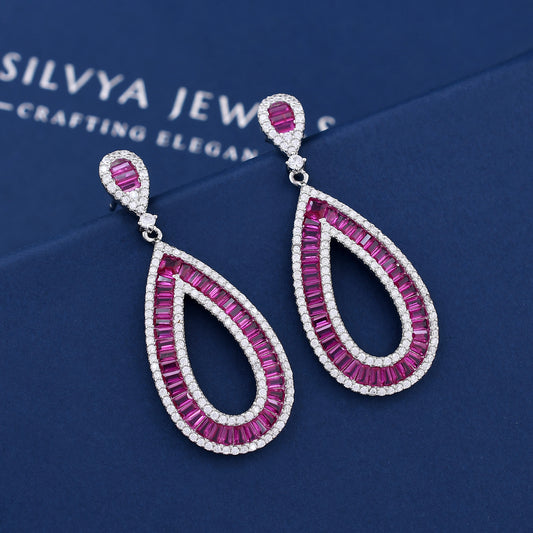 Color Diamond 925 Sterling Silver Earring