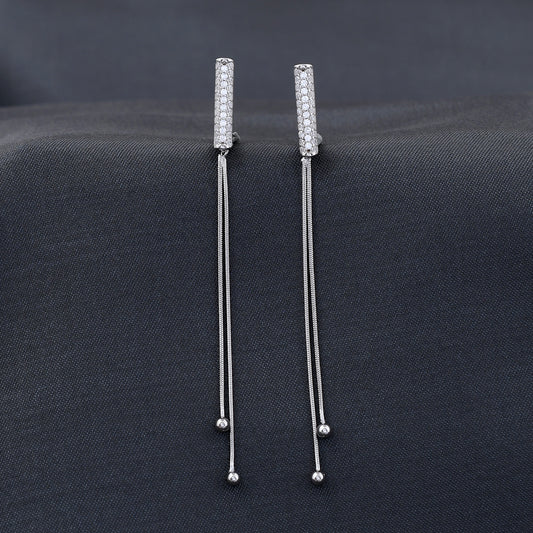 Stick Diamond 925 Sterling Silver Earring