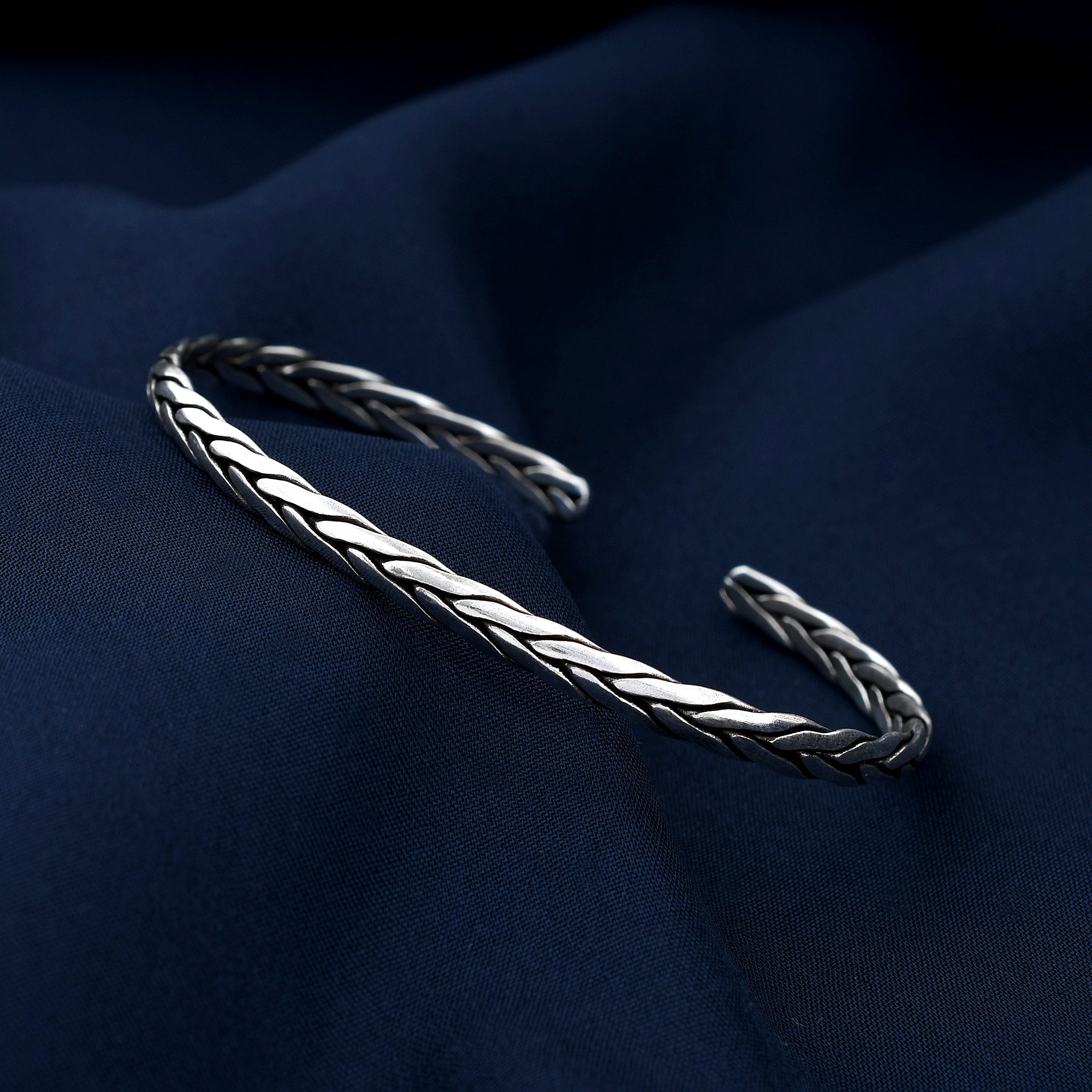 Braided Round 925 Sterling Silver Bracelet